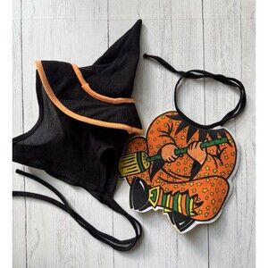 Baby Infant Costume Lil Witch Bonnet & Bib SUPER CUTE!!
